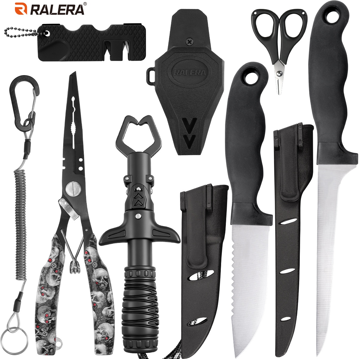 Fishing Equipment Essentials - อุปกรณ์คีมตกปลา: ที่จับปลา, คีมตกปลา, กรรไกรตัดปลา, มีดตกปลา, ชุดครบเซ็ต,