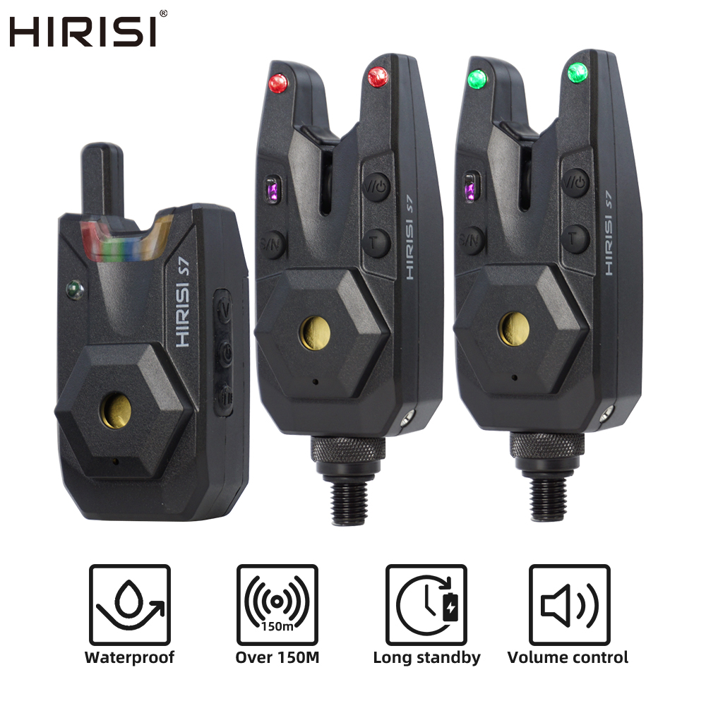 Bite Alarm Fishing - ชุดสัญญาณเตือนตกปลาคาร์พ Hirisi กันน้ำ พร้อมตัวบอกสัญญาณการกัดเบ็ด อุปกรณ์ตกปลาคาร์พ ชุด