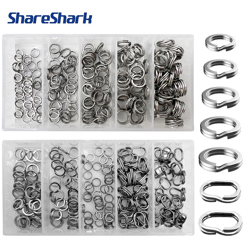 Fishing Equipment And Accessories - แหวนสแตนเลสสตีลคุณภาพสูง ShareShark 200 ชิ้น/กล่อง สำหรับติดเหยื่อตกปลา ทนทานต่อการกัดกร่อน