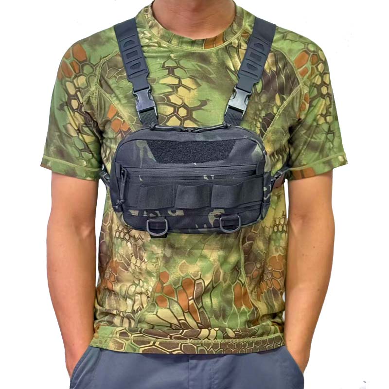 Fishing Equipment Essentials - กระเป๋าคาดหน้าอกแบบยุทธวิธีสำหรับผู้ชาย, เสื้อกั๊กอเนกประสงค์สำหรับตกปลาและตั้งแคมป์, อุปกรณ์เดินป่ากลางแจ้งที่ทนทาน, อุปกรณ์ทำงานที่จำเป็น