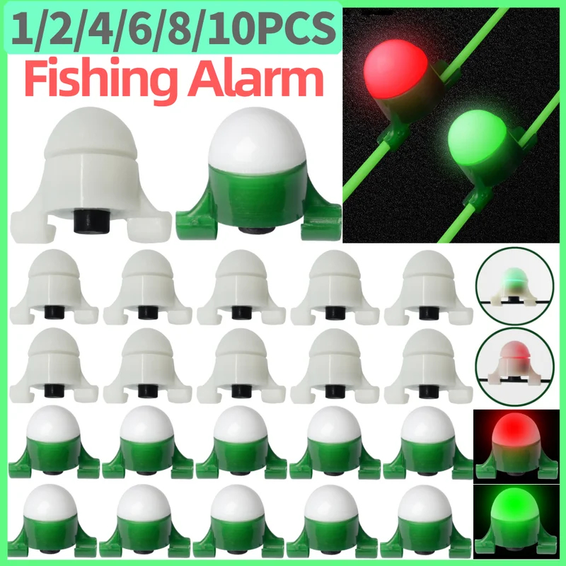 Bite Alarm Fishing - ไฟเตือนตกปลา LED 2-8 ชิ้น ไฟแจ้งเตือนการกัดเบ็ดแบบหนีบปลายคันเบ็ด พร้อมเสียงเตือนอัจฉริยะ