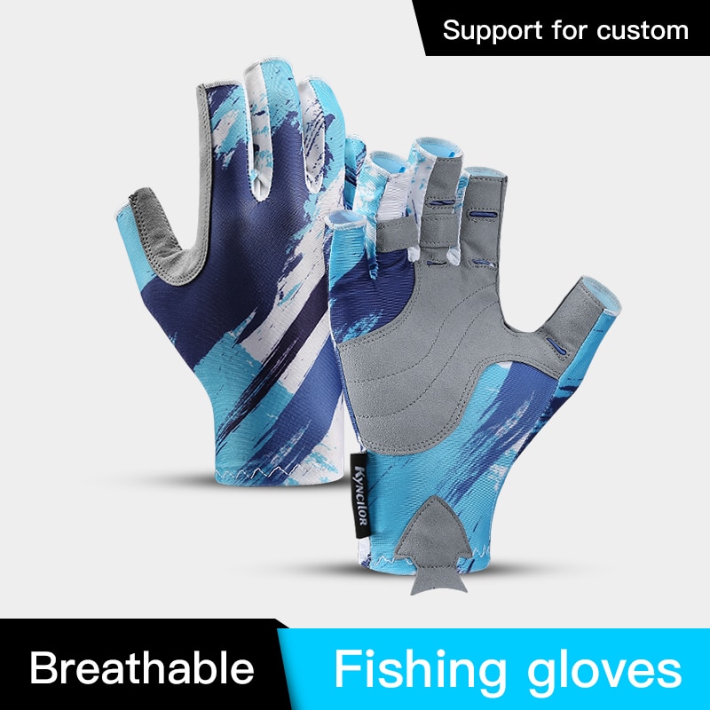Fishing Equipment In China - ถุงมือตกปลาผู้ชายผู้หญิงครึ่งนิ้วลื่นป้องกันรังสียูวีน้ําหนักเบาระบายอากาศอุปกรณ์กีฬากลางแจ้งตกปลาถุงมือเรือใบ