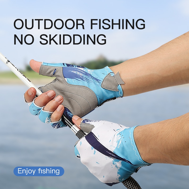 ถุงมือตกปลาถุงมือครึ่งนิ้วกันร - Fishing Equipment In China บทวิจารณ์และราคา