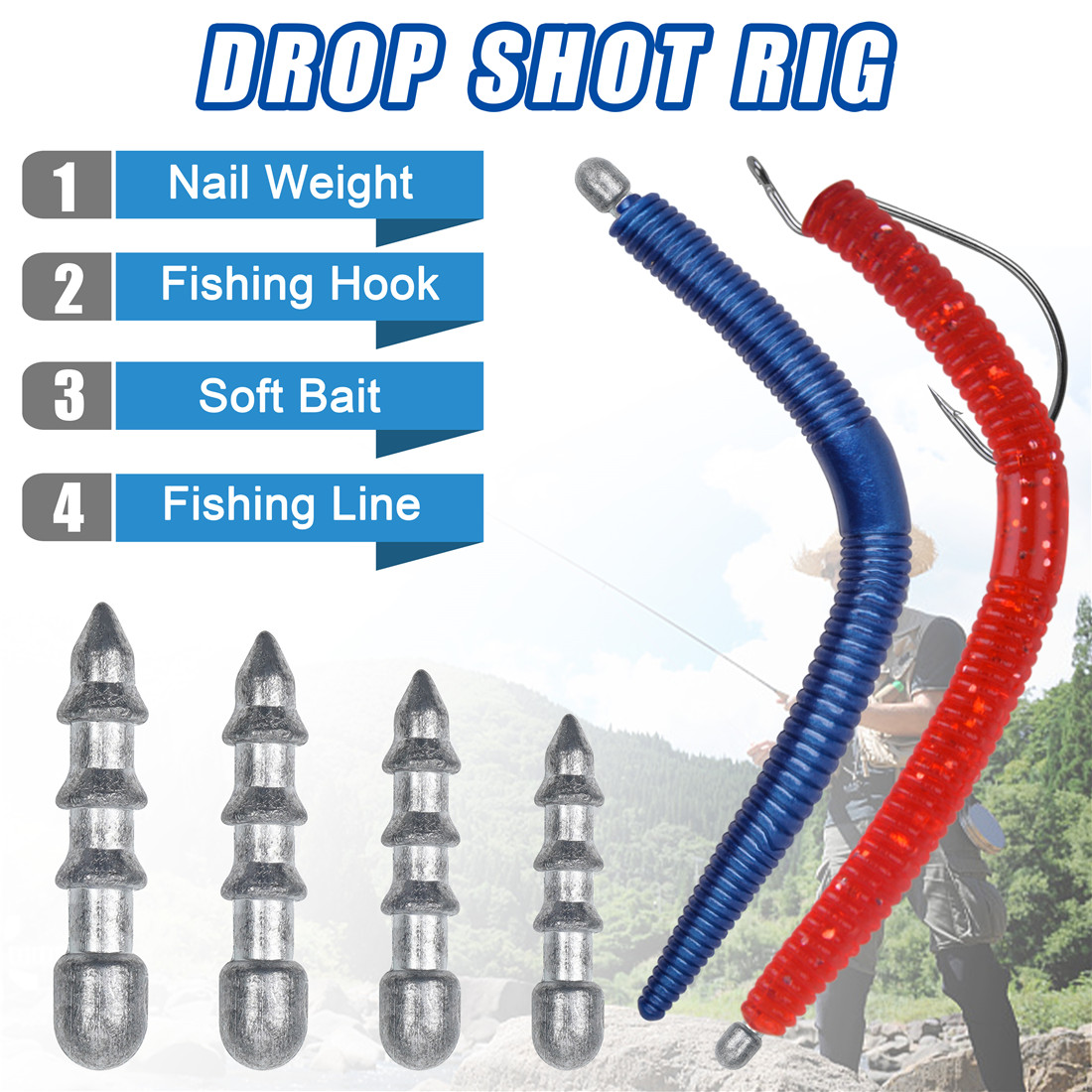 เหยื่อหนอนตกปลาแบบถ่วงน้ำหนัก6 - Fishing Equipment Lures บทวิจารณ์และราคา