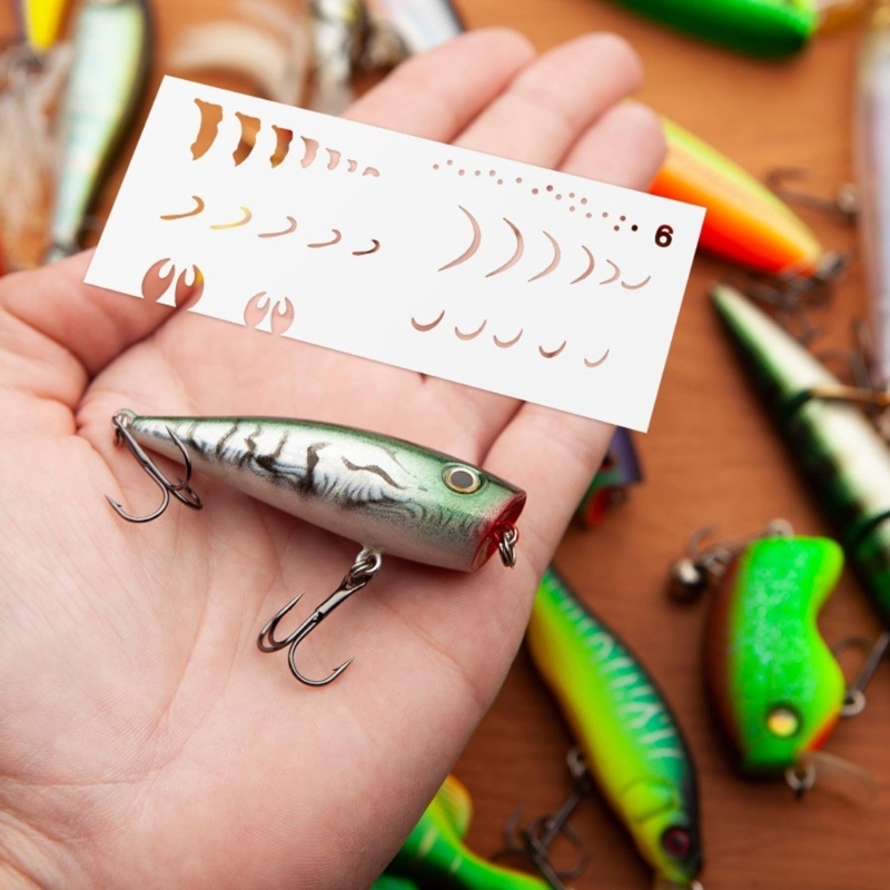6 ชิ้นตกปลาล่อแม่แบบภาพวาดสำหร - Fishing Equipment And Accessories บทวิจารณ์และราคา